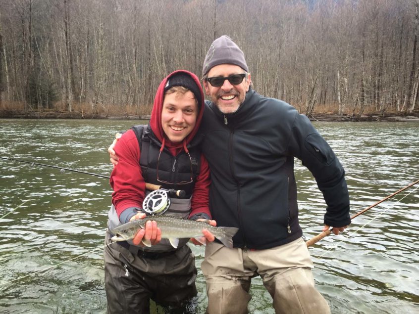 Father and Son on a Fly Fishing Trip in Squamish BC