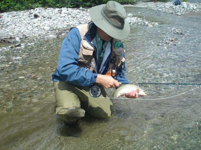 nymphing for rainbow trout near Whistler